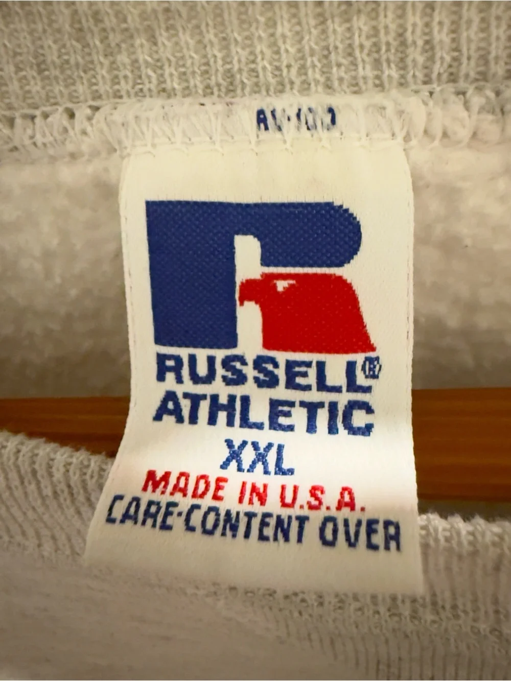 Russell Athletic Grey Crewneck with Blue and Red Kansas Applique